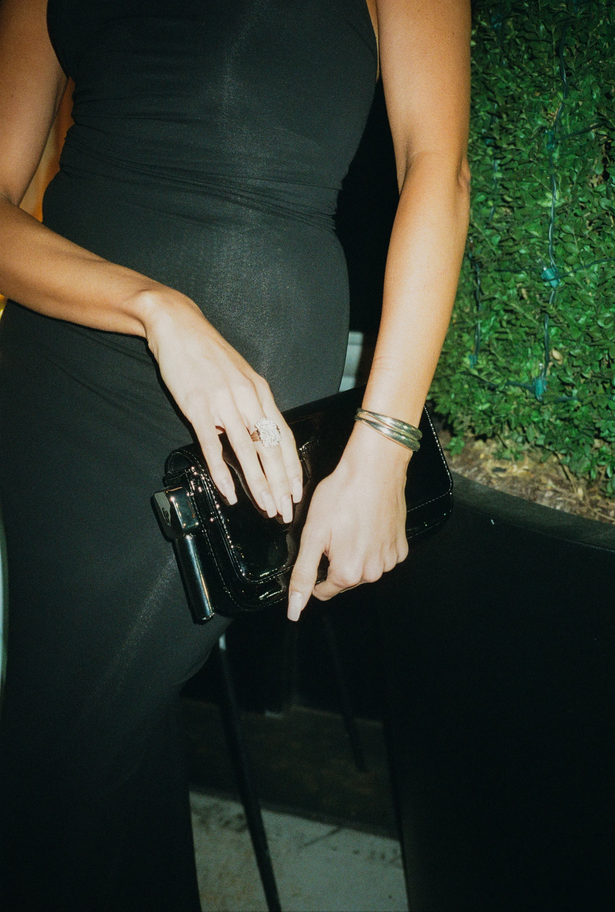 Burn Clutch in Patent Black Croc - Image 3