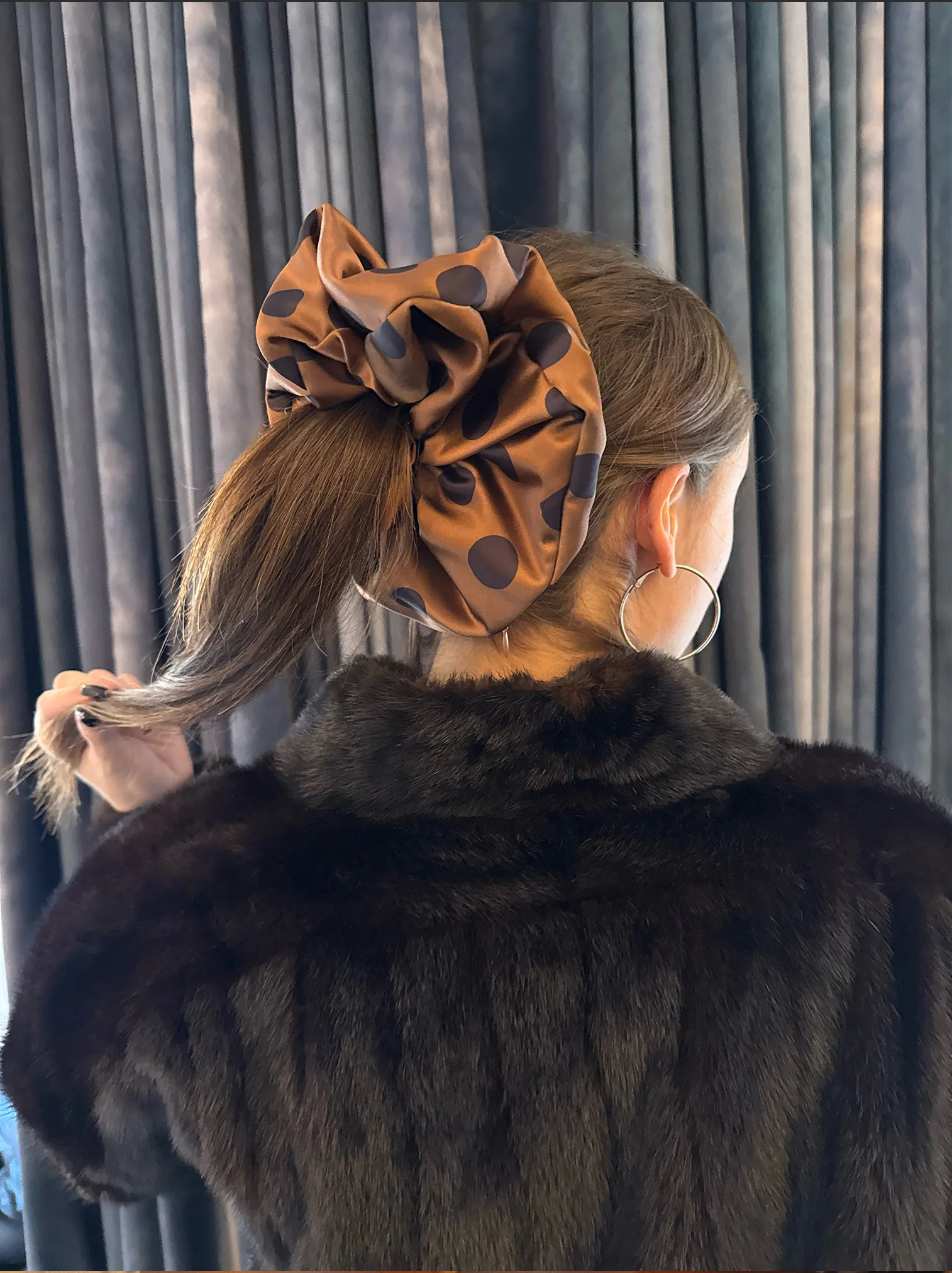 XL Stash Scrunchie in Brown - Image 3